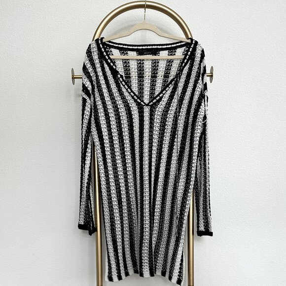 ZESICA Striped Crochet Bathing Suit Cover Up - Picture 1 of 3